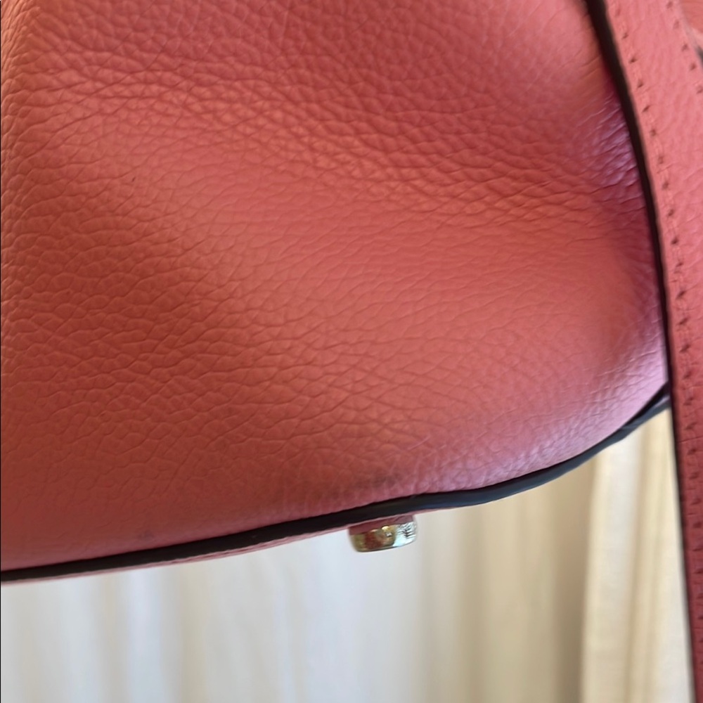 Kate Spade Coral Pink Evangeline Satchel with Structured Elegance - Picture 16 of 16